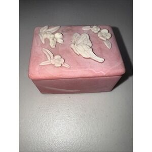 Design Gifts Butterfly Soapstone Pink Trinket Box, USA Daffodil